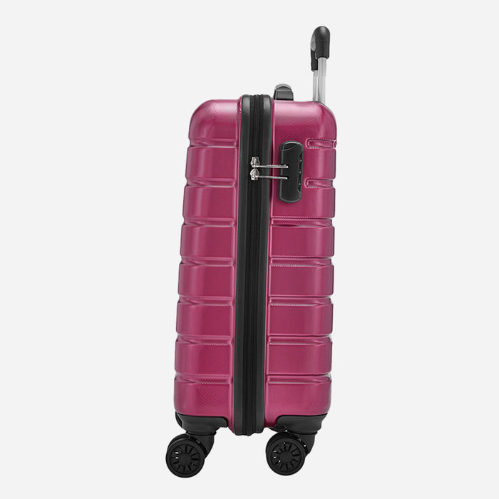 Safari Ozone Hardcase Wine Red Luggage Set: Durable, Dual-Wheel, Travel Trolley Bag
