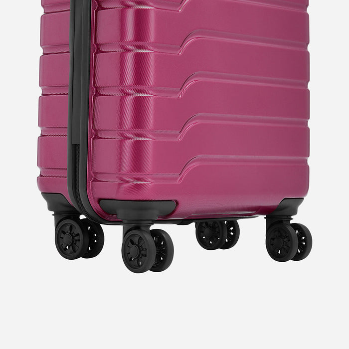 Safari Ozone Hardcase Wine Red Luggage Set: Durable, Dual-Wheel, Travel Trolley Bag