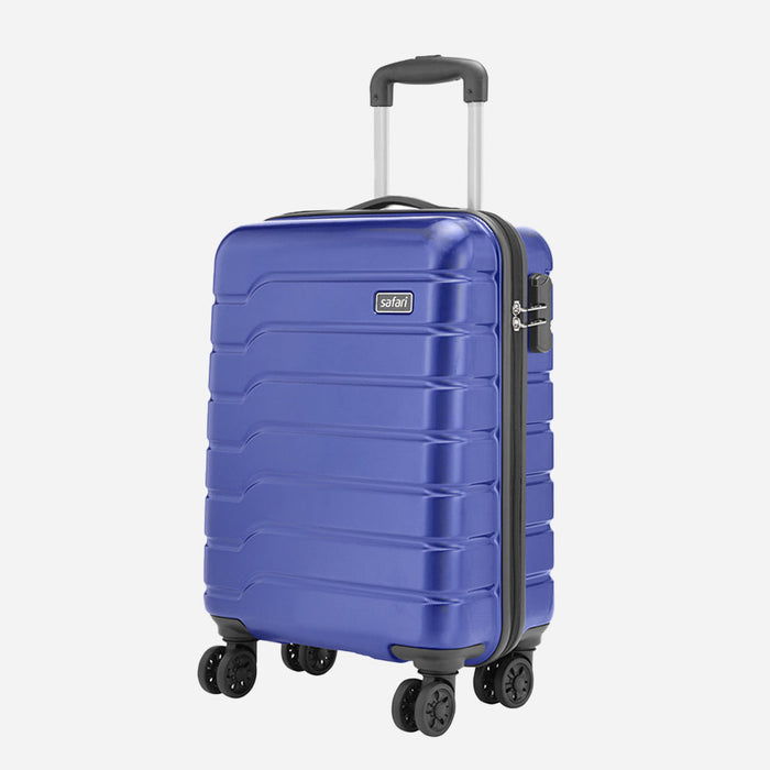 Safari Ozone Metallic Blue Hardside Luggage, Dual Wheels, Polycarbonate, Secure Lock