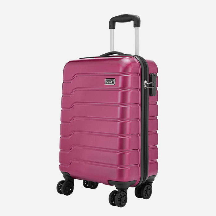Safari Ozone Hardcase Wine Red Luggage Set: Durable, Dual-Wheel, Travel Trolley Bag