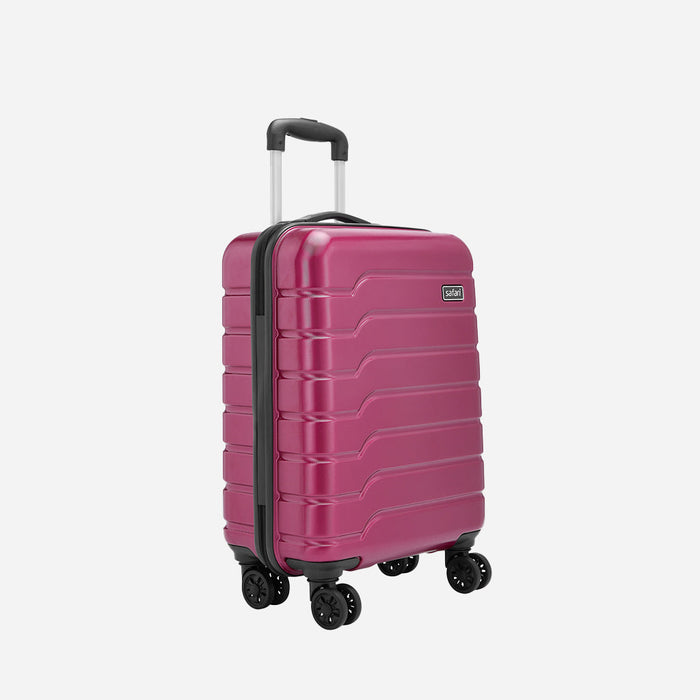Safari Ozone Hardcase Wine Red Luggage Set: Durable, Dual-Wheel, Travel Trolley Bag
