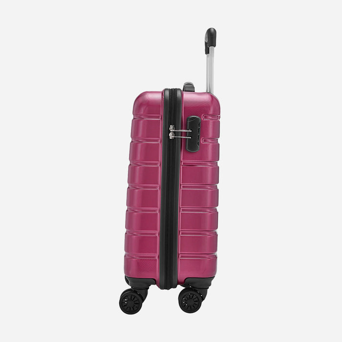 Safari Ozone Hardcase Wine Red Luggage Set: Durable, Dual-Wheel, Travel Trolley Bag