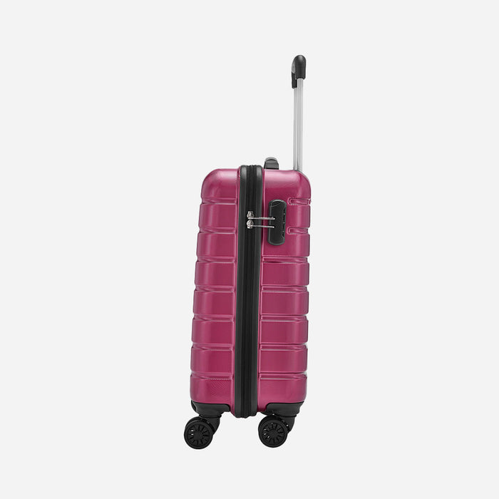 Safari Ozone Hardcase Wine Red Luggage Set: Durable, Dual-Wheel, Travel Trolley Bag