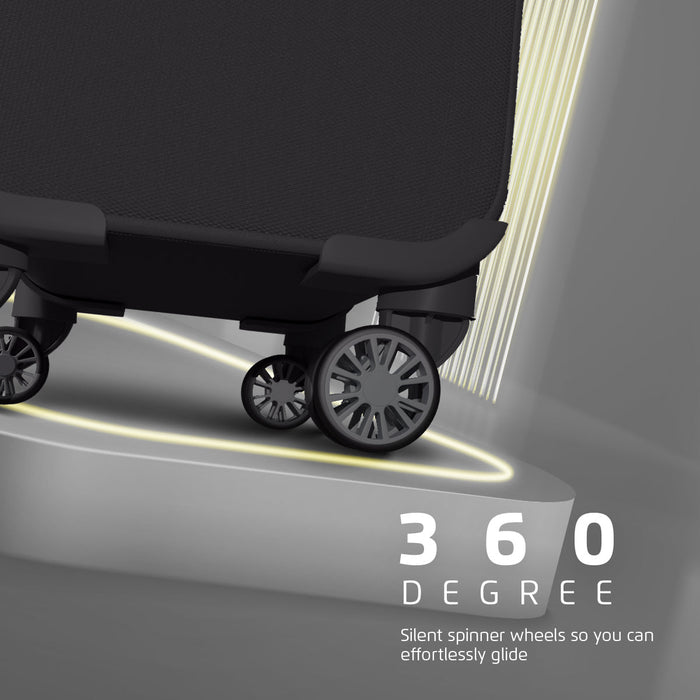 Safari Airpro Lightweight Expandable Soft Luggage Trolley Bag Dual Spinner Wheels