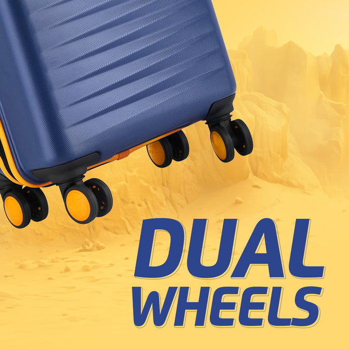 Safari Defender Blue Hard-Shell Luggage Combo: Small & Medium, TSA Lock, Dual Wheels