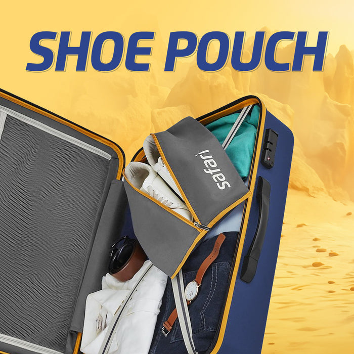 Safari Defender Blue Hard-Shell Luggage Combo: Small & Medium, TSA Lock, Dual Wheels