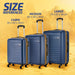Safari Defender Blue Hard-Shell Luggage Combo: Small & Medium, TSA Lock, Dual Wheels