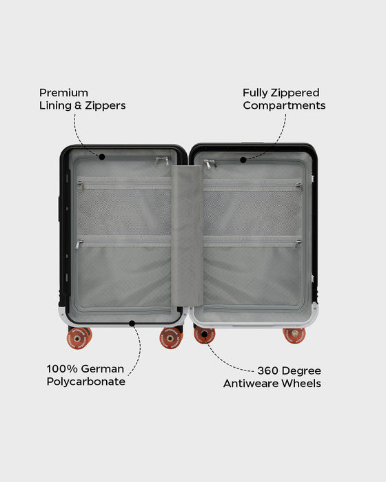 Wingman Premium Polycarbonate 2-Piece Luggage Set with Silent Spinner Wheels