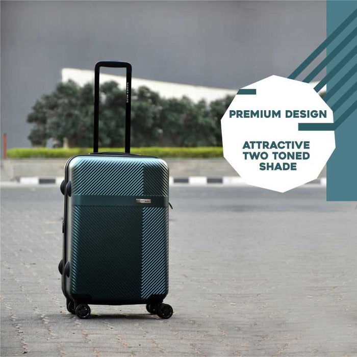 Large Check-in Luggage (75 cm) - Hard-Side Polycarbonate Luggage Set of 3 Bottle Green Trolley Bag Bags (55, 65 & 75 Cm) - Green