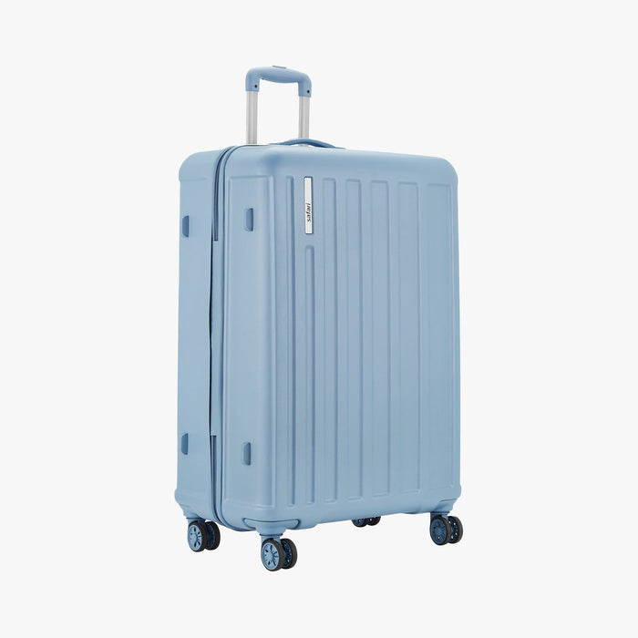 Safari Linea Pearl Blue Hardside Luggage: Durable Polycarbonate, Smooth Dual Wheels