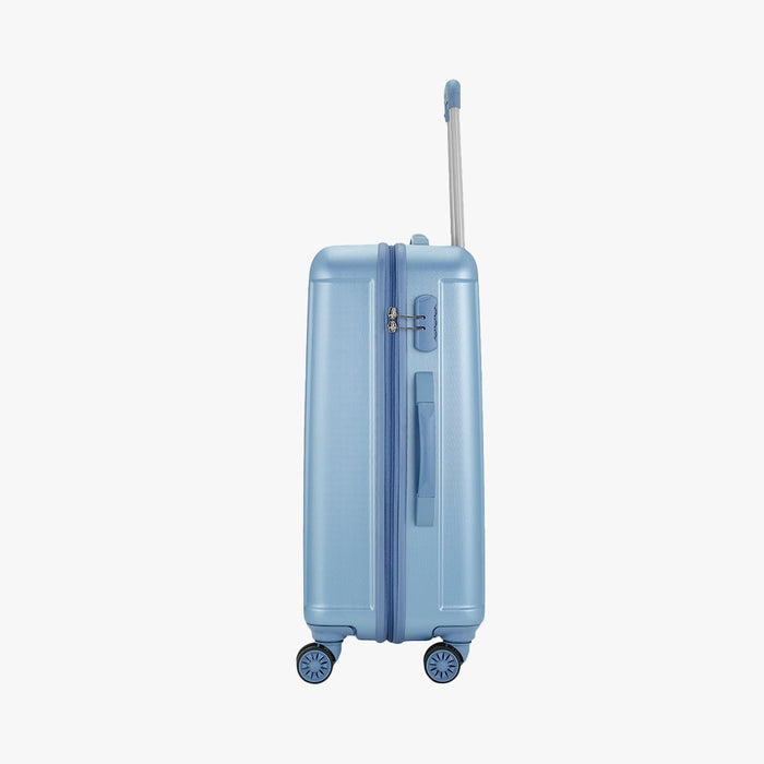 Safari Linea Pearl Blue Hardside Luggage: Durable Polycarbonate, Smooth Dual Wheels