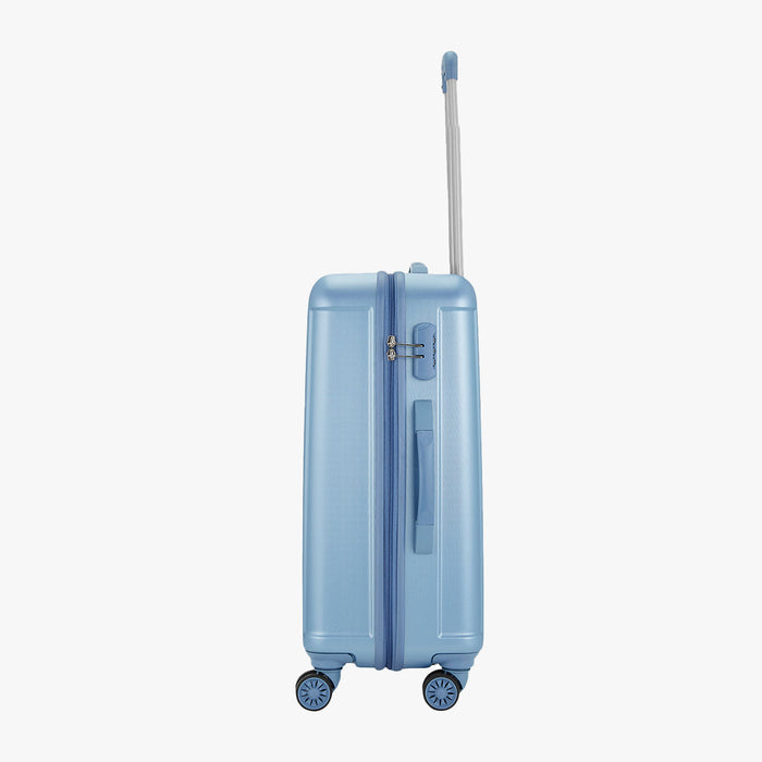 Safari Linea Pearl Blue Hardside Luggage: Durable Polycarbonate, Smooth Dual Wheels
