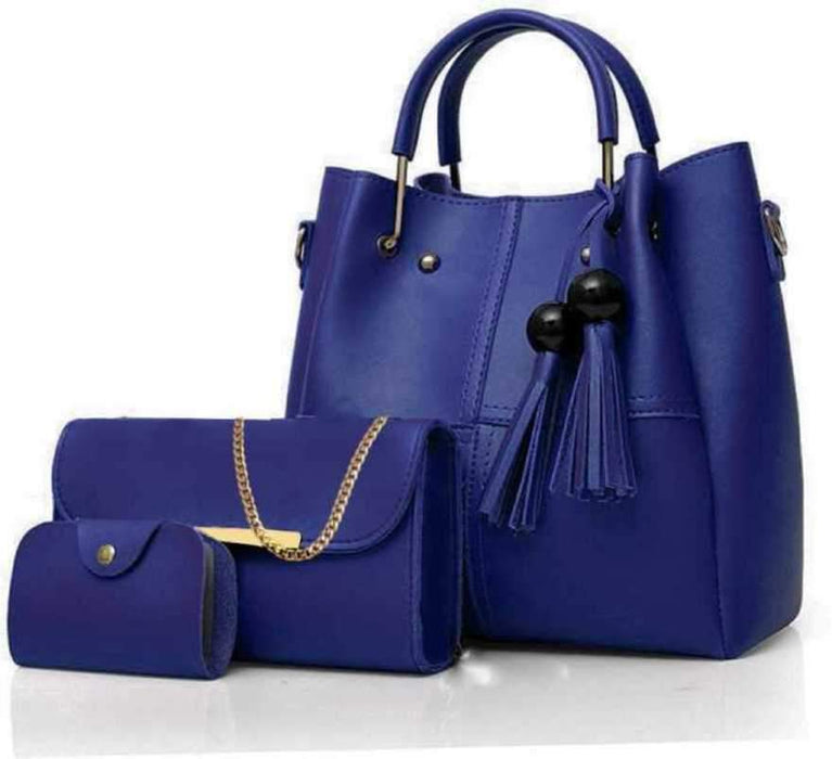 Women Blue Handbag  (Pack of: 3)