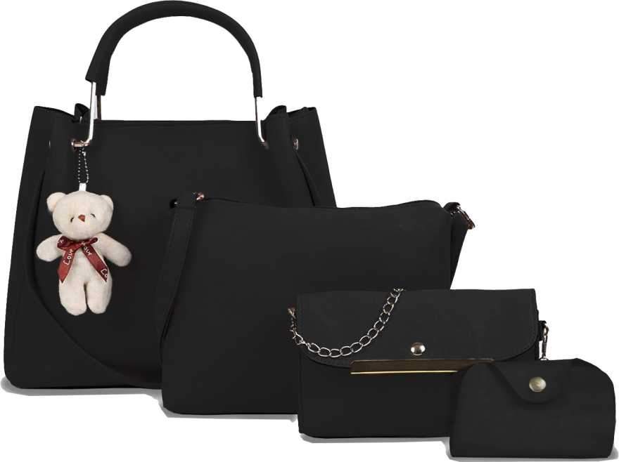 Women Black Hand-held Bag  (Pack of: 4)