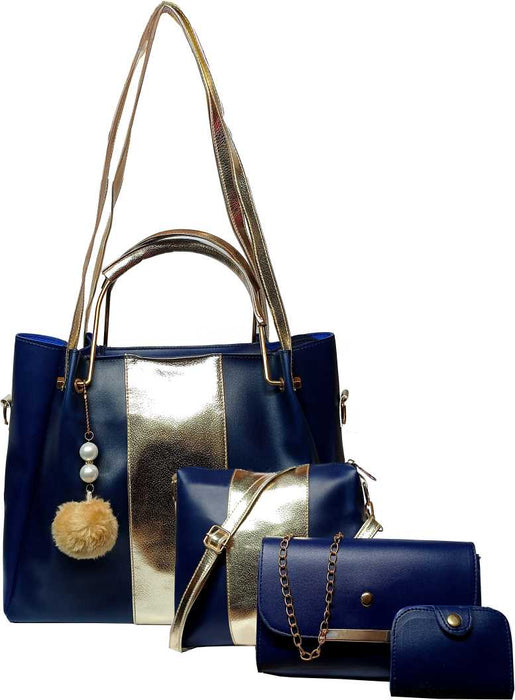 Women Blue Handbag  (Pack of: 4)