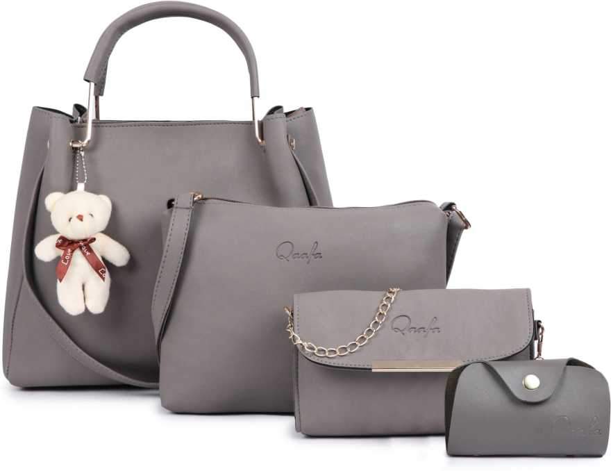 Women Grey Hand-held Bag  (Pack of: 4)